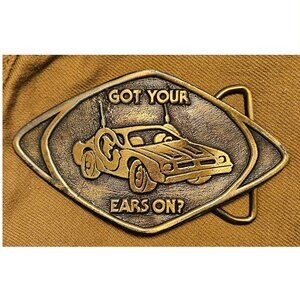 Vintage "Got Your Ears On" Brass Toned CB Radio Car Belt Buckle Citizens Band